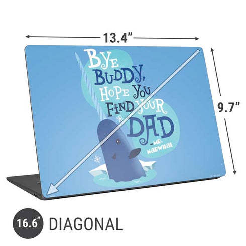 Elf Mr. Narwhal Farewell Universal Laptop 16.6in (13.4 x 9.7in) Skin